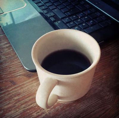 Short, black coffee and keyboard.
