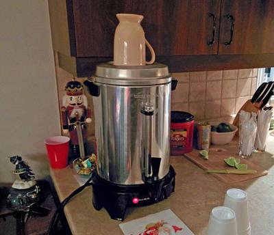 Coffee urn for party or large group.