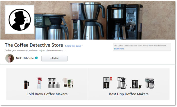 Coffee equipment store at Amazon