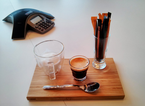 Classy presentation of coffee at a business meeting.