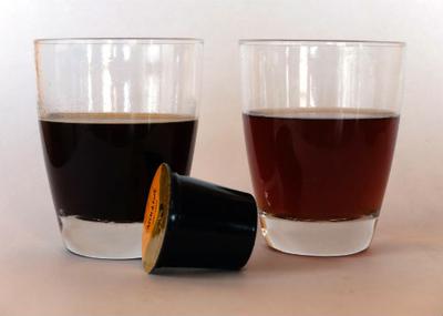 Using one K-Cup to make two small cups of coffee.