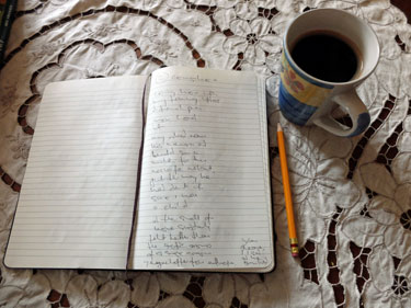 writing poems about coffee