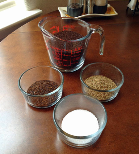 Cold brew coffee ingredients with chicory and anise