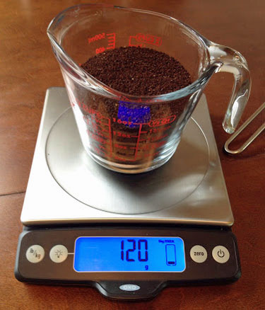 Weigh coffee for cold brew