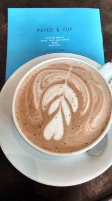 A cappuccino at Paper and Cup cafe in London