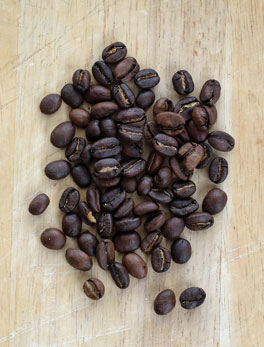 Ethiopia Sidamo coffee beans.