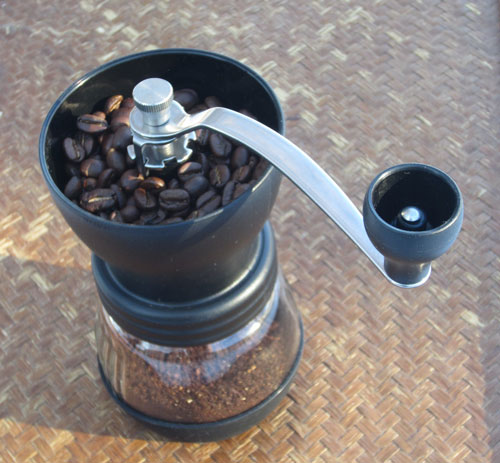 Grinding coffee beans