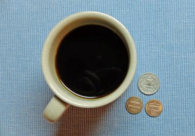 How much is the average cup of coffee in WV?