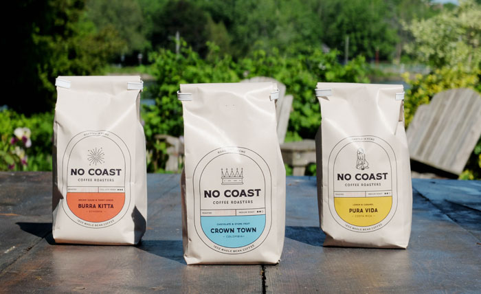 Bags of coffee from No Coast Coffee Roasters