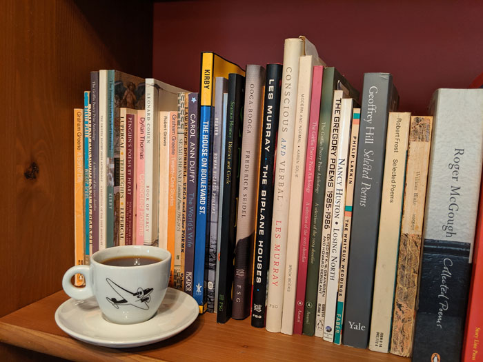 Coffee and books of poetry