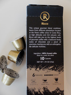 Ricco espresso pack from Rosso Caffe.