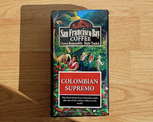 San Francisco Bay Colombian Supremo coffee.