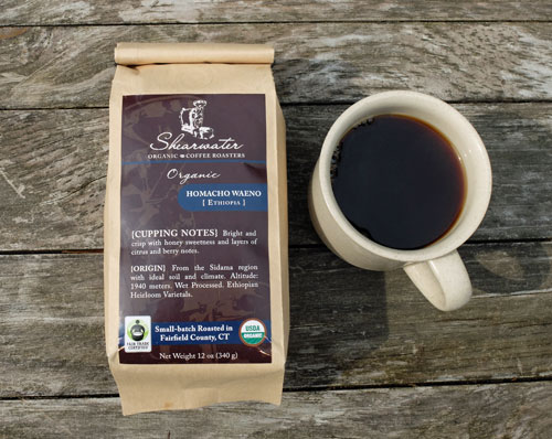 Shearwater Homacho Waeno organic coffee.