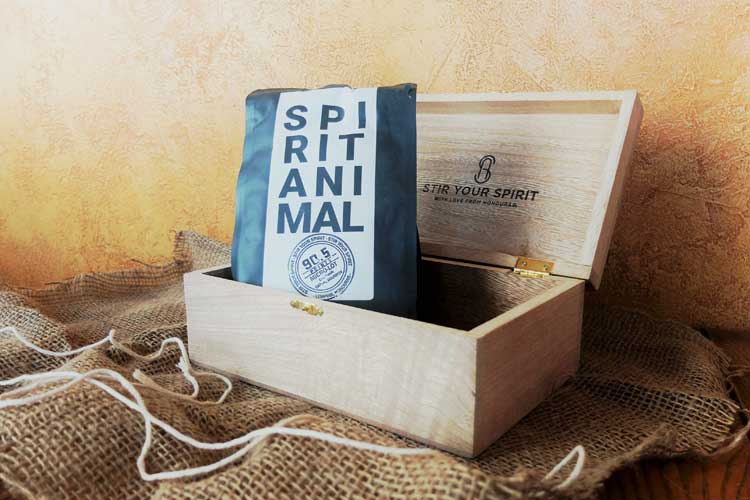Spirit Animal Coffee in wooden box