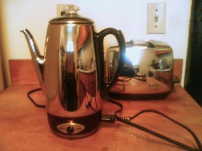 Vintage Sunbeam AP-Z 12 Cup Electric Percolator Glass Gold Stars Coffee Pot