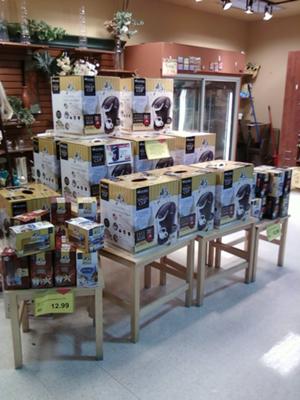 Keurig brewers in the supermarket.