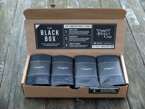 Black Box coffee samples from Angel's Cup.