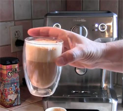 Cappuccino from Breville espresso machine