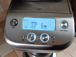 Display on the Breville Grind Control coffee maker