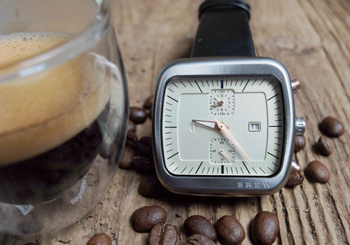 Brew watch and coffee beans.