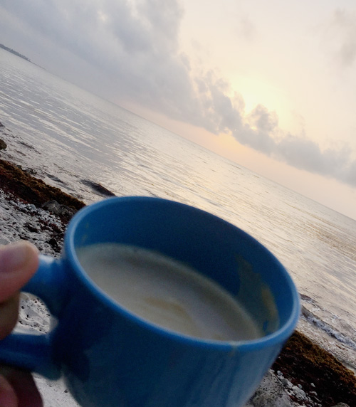 Coffee at sunrise.