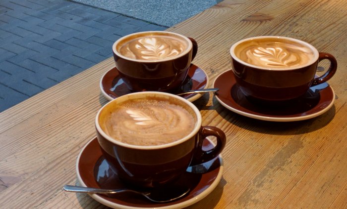 Coffee drinks at coffee shop