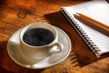 coffee and notebook