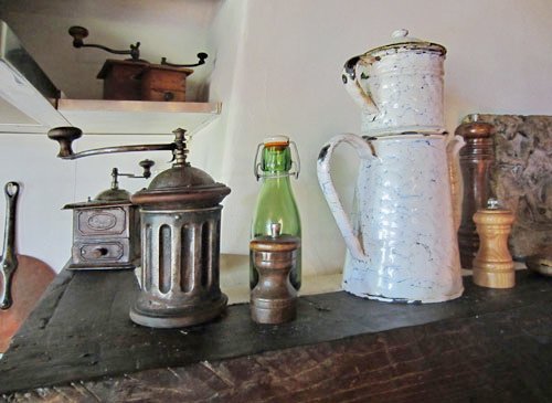 Antique coffee grinders.