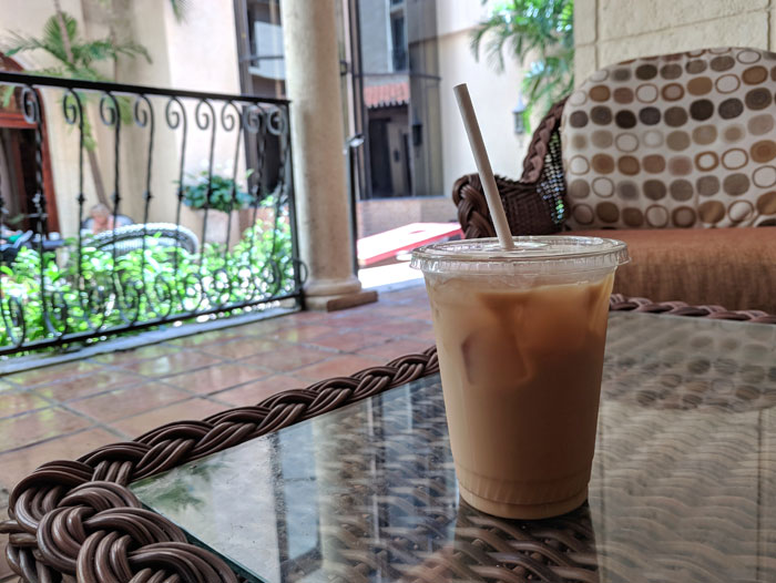 Iced coffee at hotel