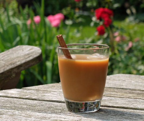 Iced coffee in the garden