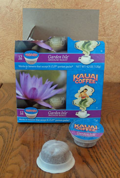 Box of Kauai Garden Isle K-Cups.