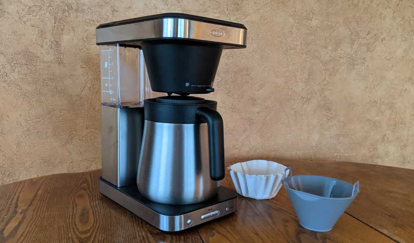 OXO Brew 8-Cup Coffee Maker with filter baskets
