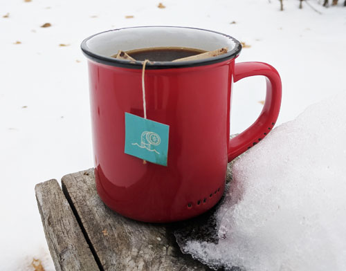 Steeped coffee in mug