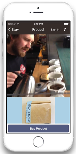 Tell Market coffee on your smart phone