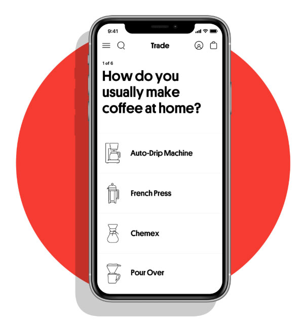 Trade Coffee subscription questionnaire